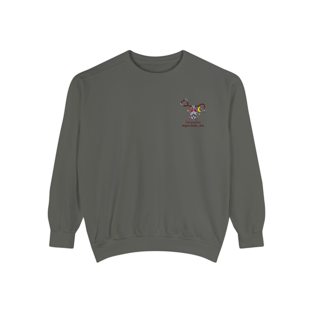 Bat Nurse Personalizable Embroidered Sweatshirt