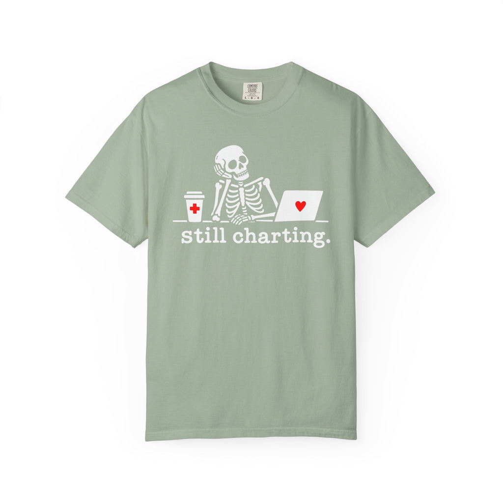 Still Charting Nurse Skeleton T-Shirt
