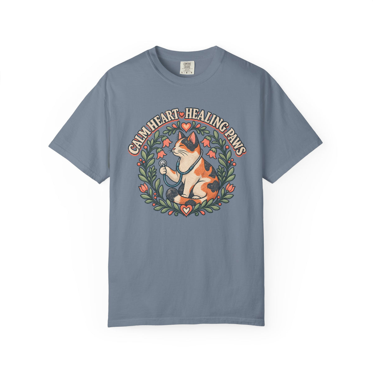 Retro Calm Heart Healing Paws T-Shirt