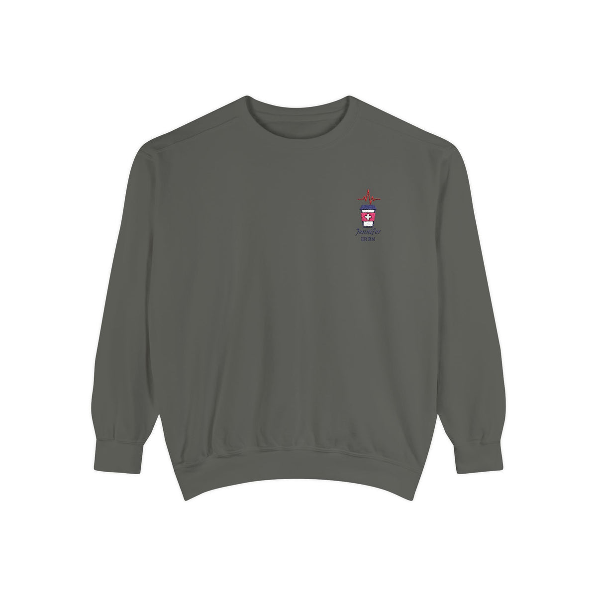 Heartbeat Coffee Personalizable Embroidered Sweatshirt