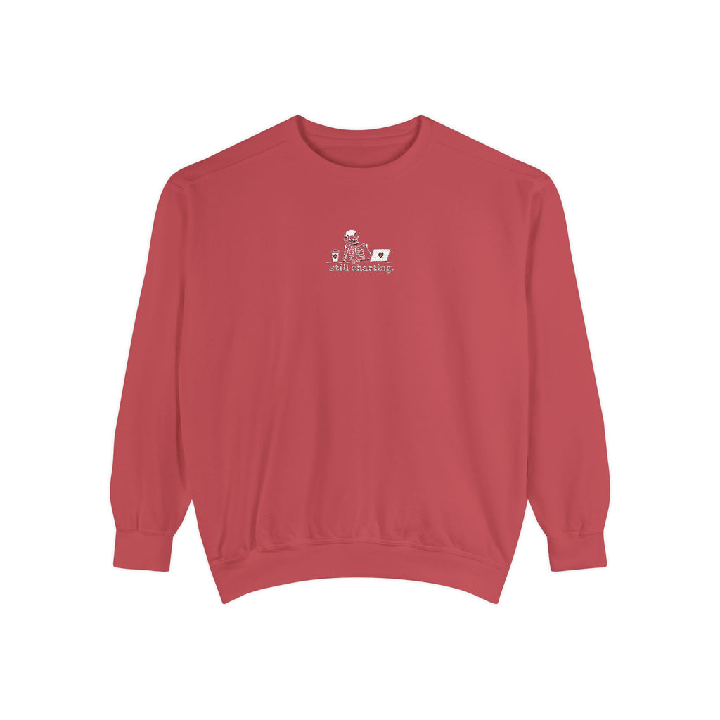 Still Charting Nurse Skeleton Sweatshirt Embroidered Sweatshirt