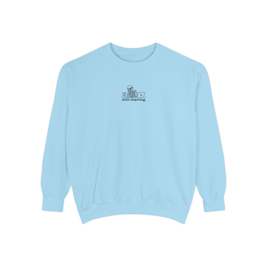 Still Charting Skeleton Embroidered Sweatshirt