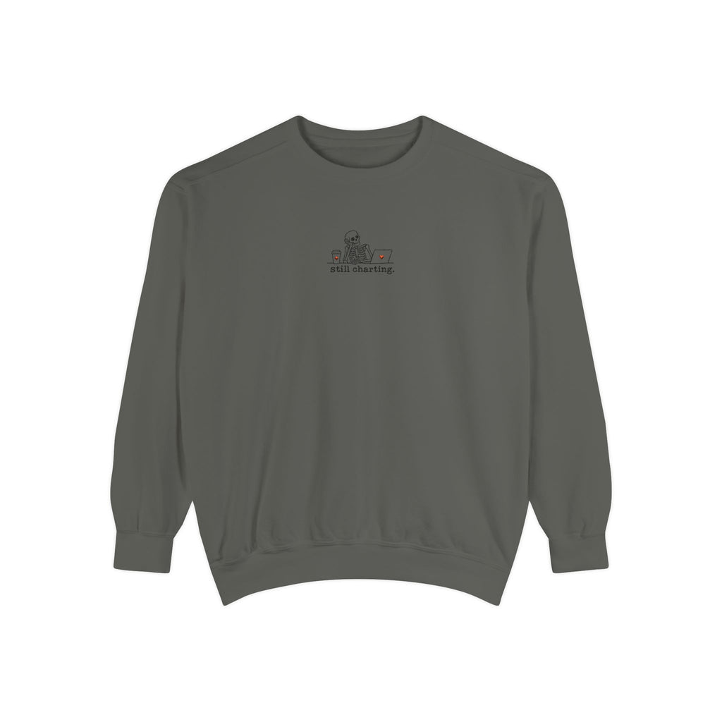 Still Charting Skeleton Embroidered Sweatshirt