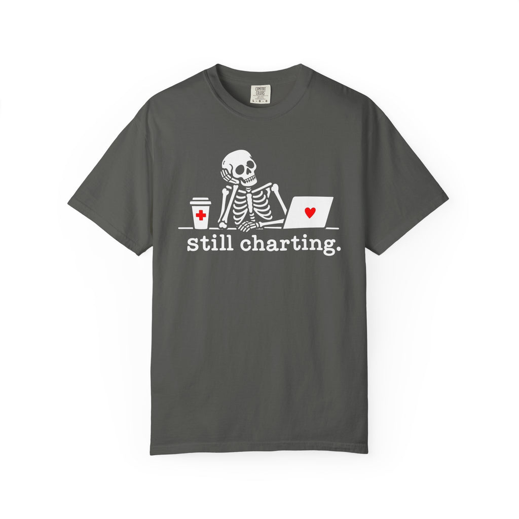 Still Charting Nurse Skeleton T-Shirt