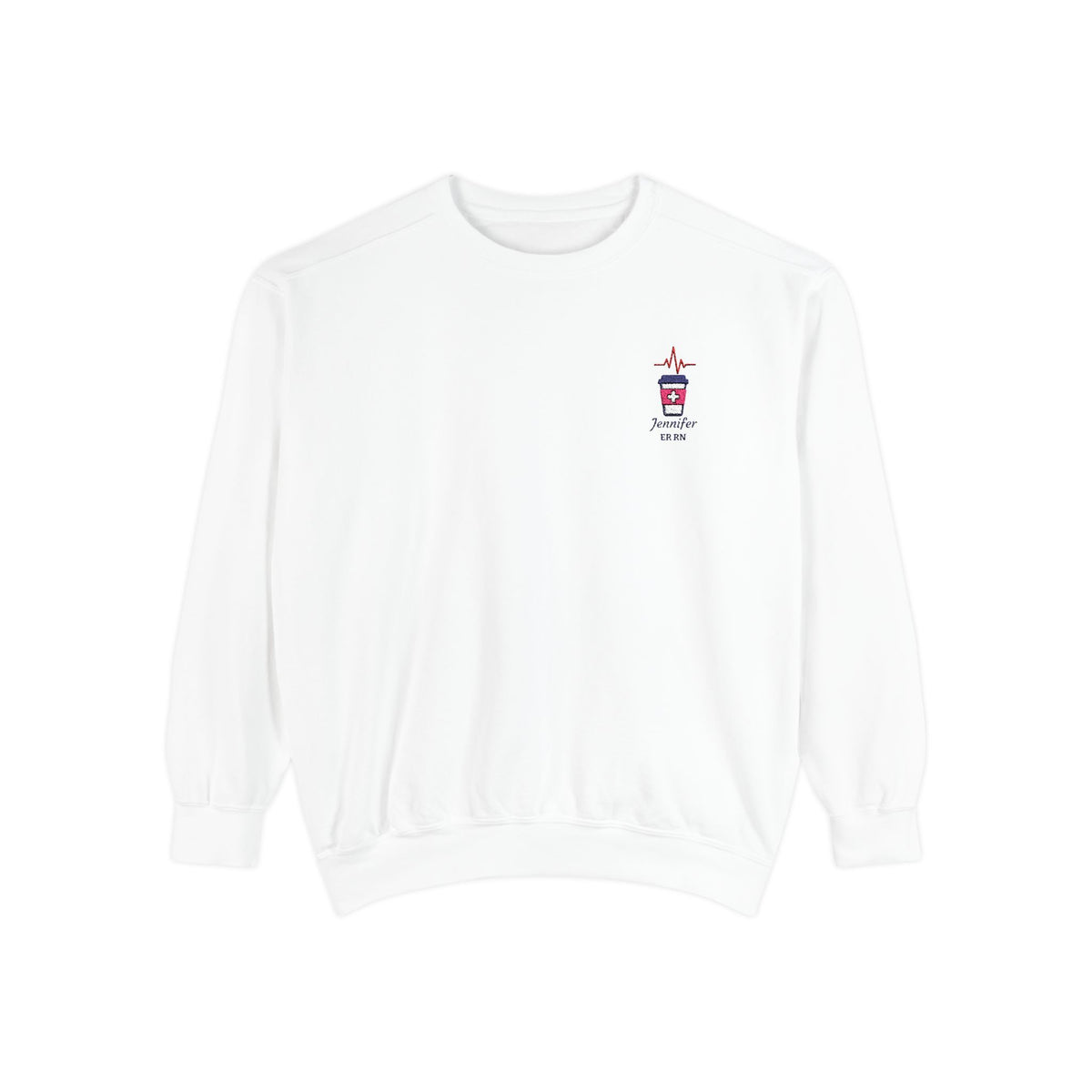 Heartbeat Coffee Personalizable Embroidered Sweatshirt