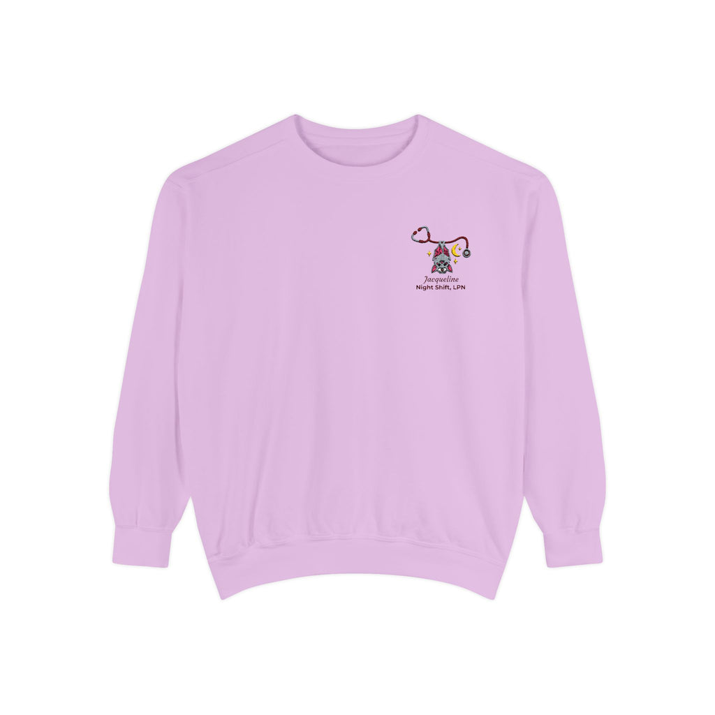 Bat Nurse Personalizable Embroidered Sweatshirt