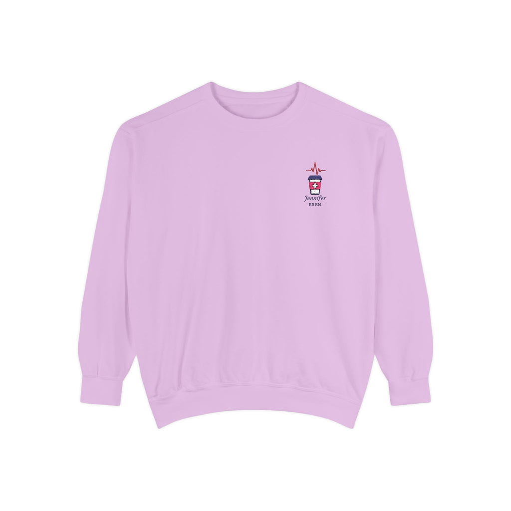 Heartbeat Coffee Personalizable Embroidered Sweatshirt