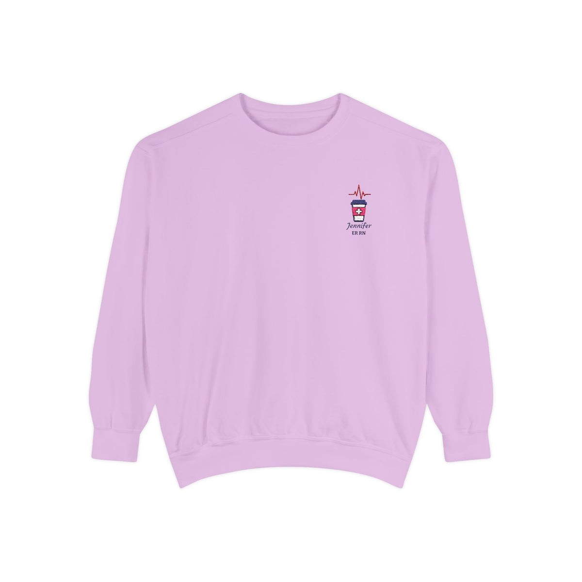 Heartbeat Coffee Personalizable Embroidered Sweatshirt
