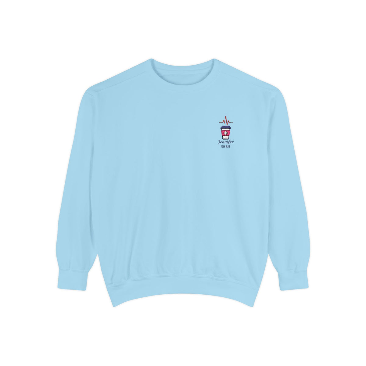 Heartbeat Coffee Personalizable Embroidered Sweatshirt