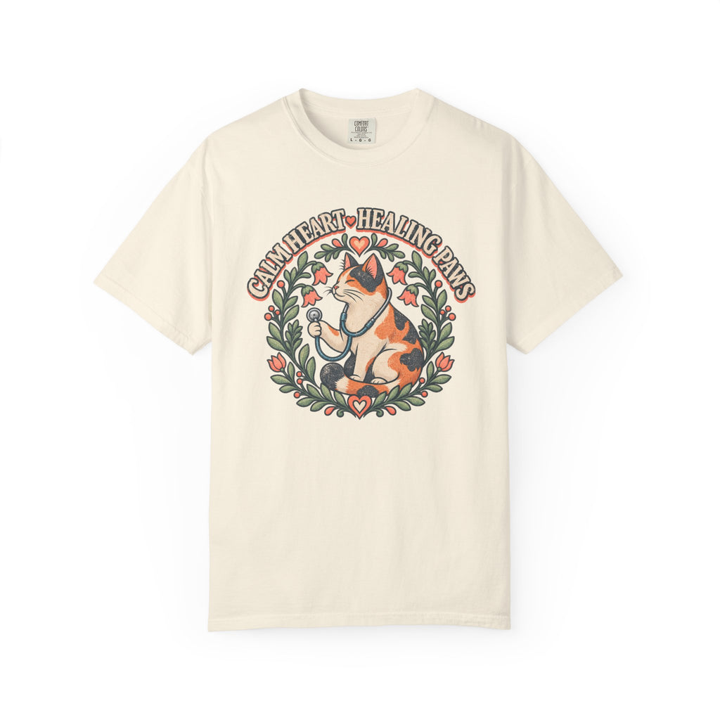 Retro Calm Heart Healing Paws T-Shirt