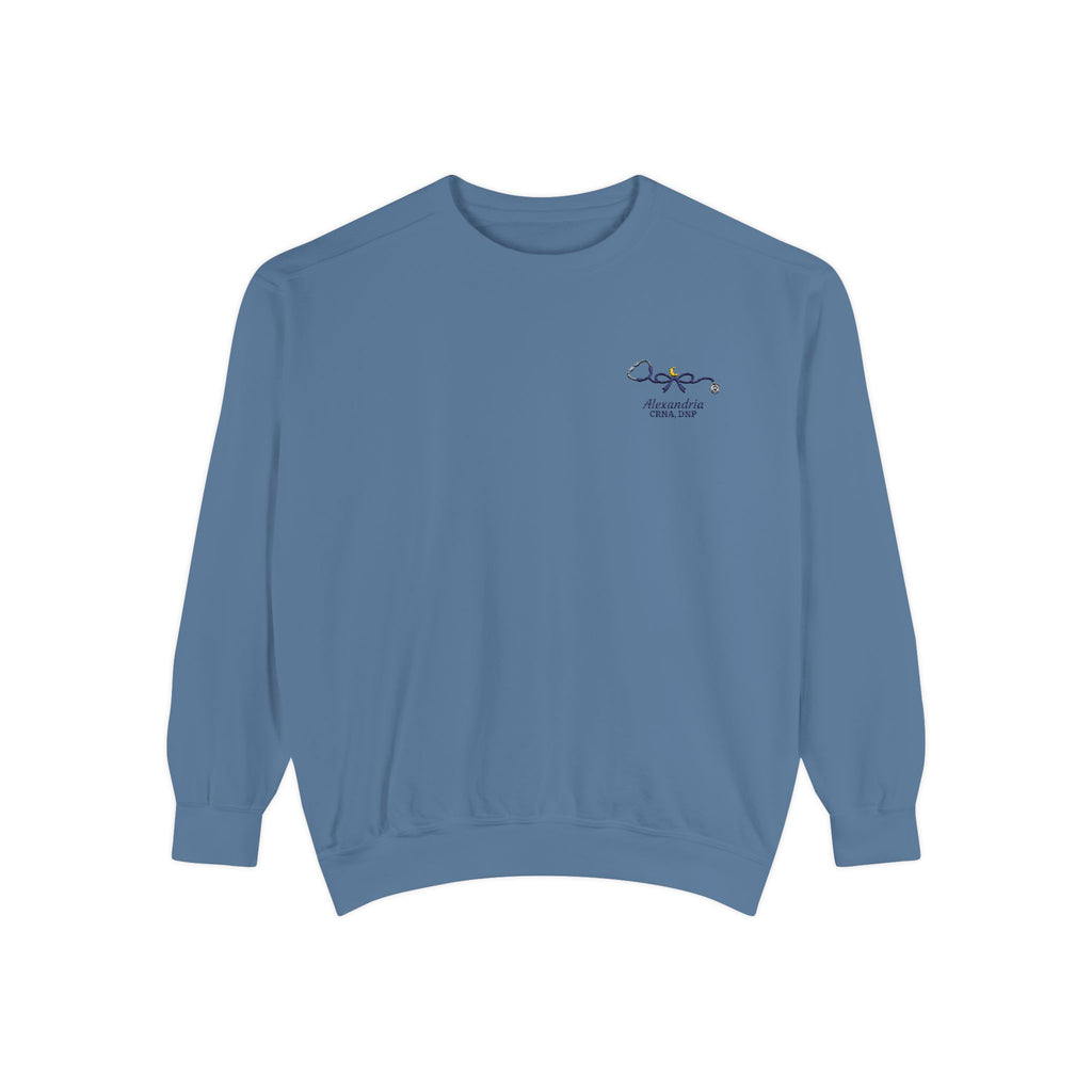 Stethoscope Bow Personalizable Embroidered Sweatshirt