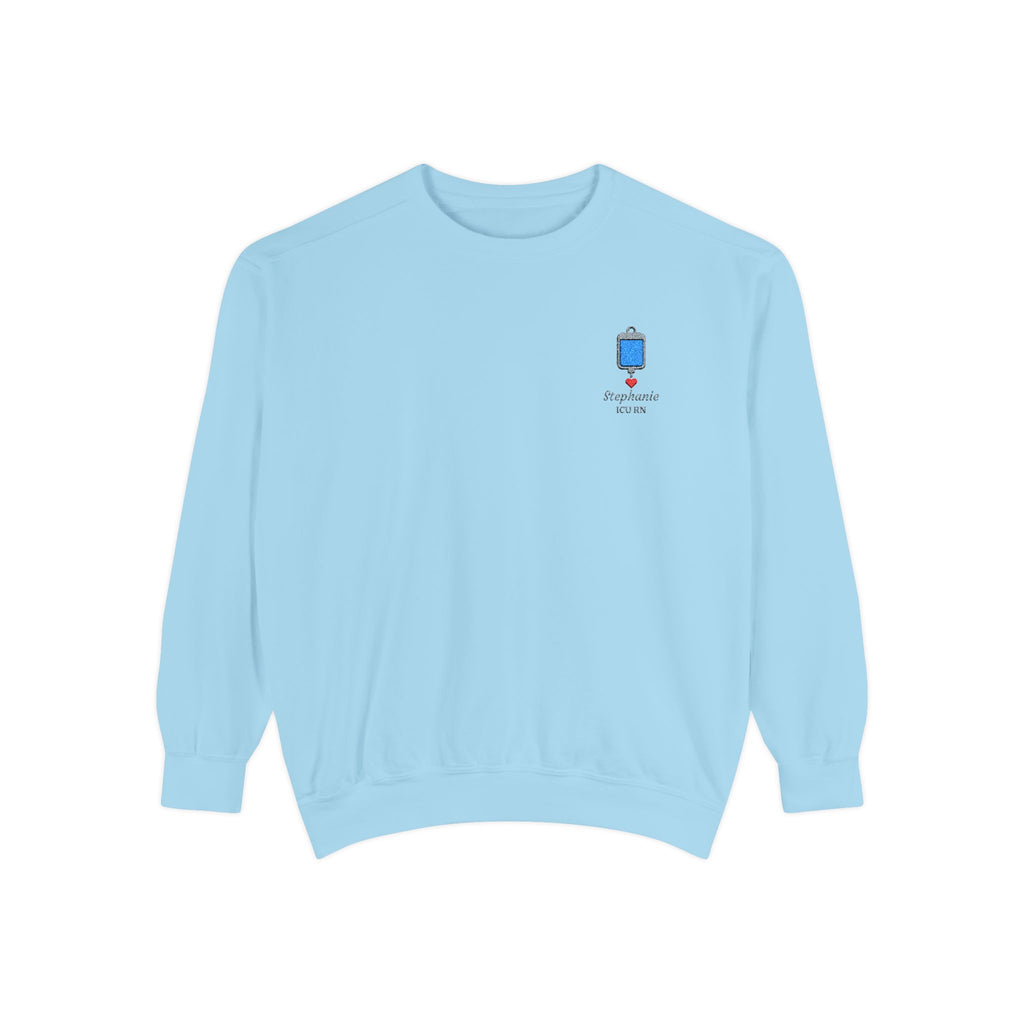 Heart Drip Personalizable Embroidered Sweatshirt