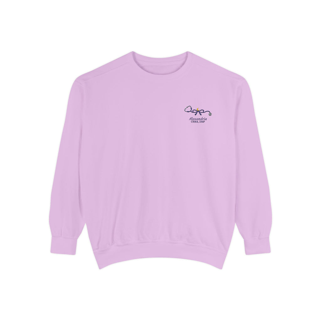 Stethoscope Bow Personalizable Embroidered Sweatshirt
