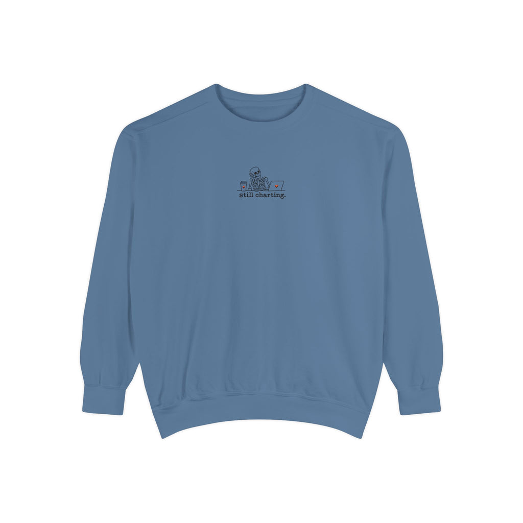 Still Charting Skeleton Embroidered Sweatshirt