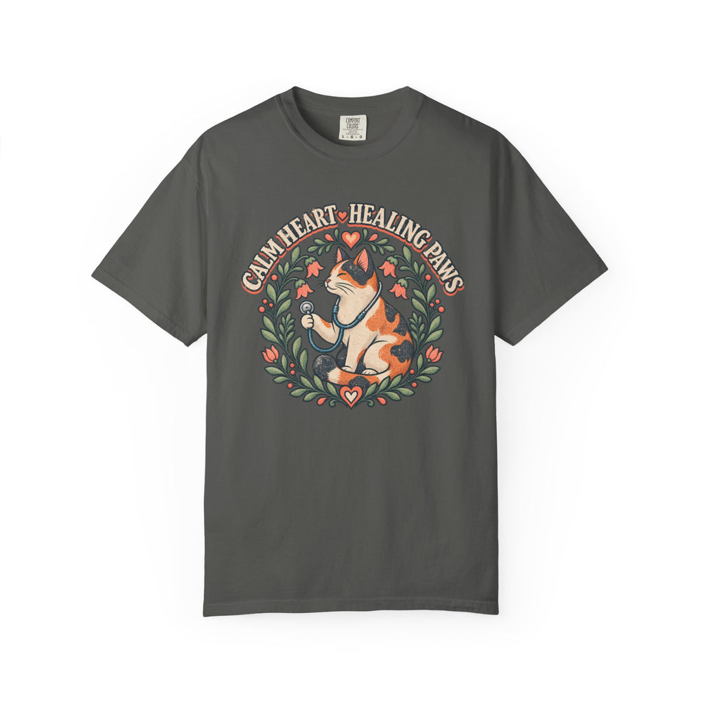 Retro Calm Heart Healing Paws T-Shirt