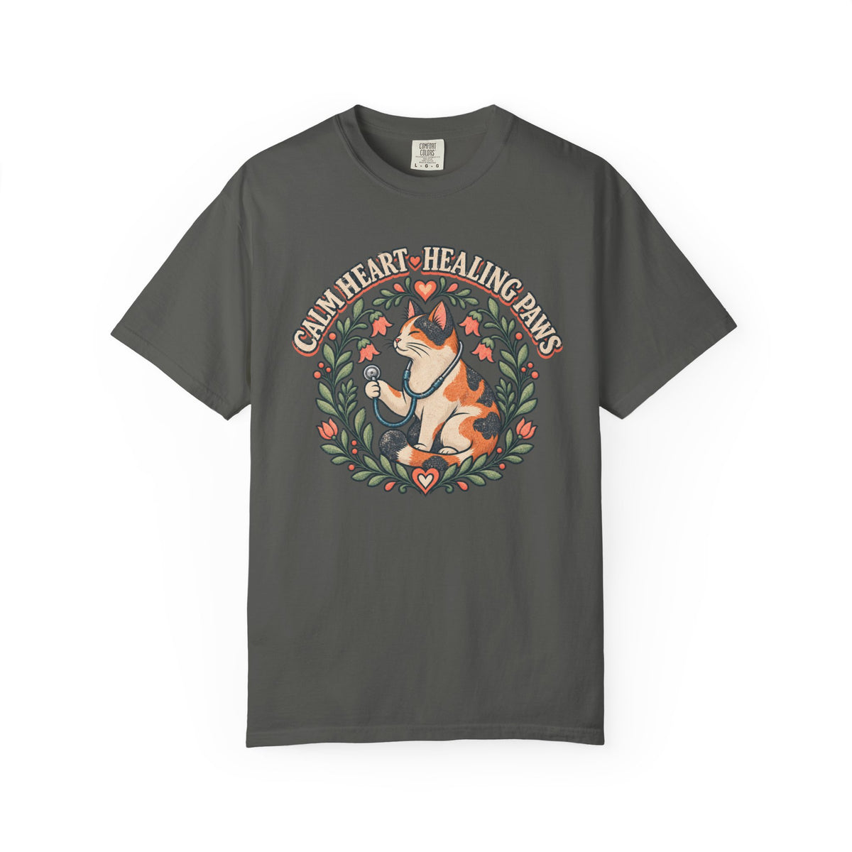 Retro Calm Heart Healing Paws T-Shirt