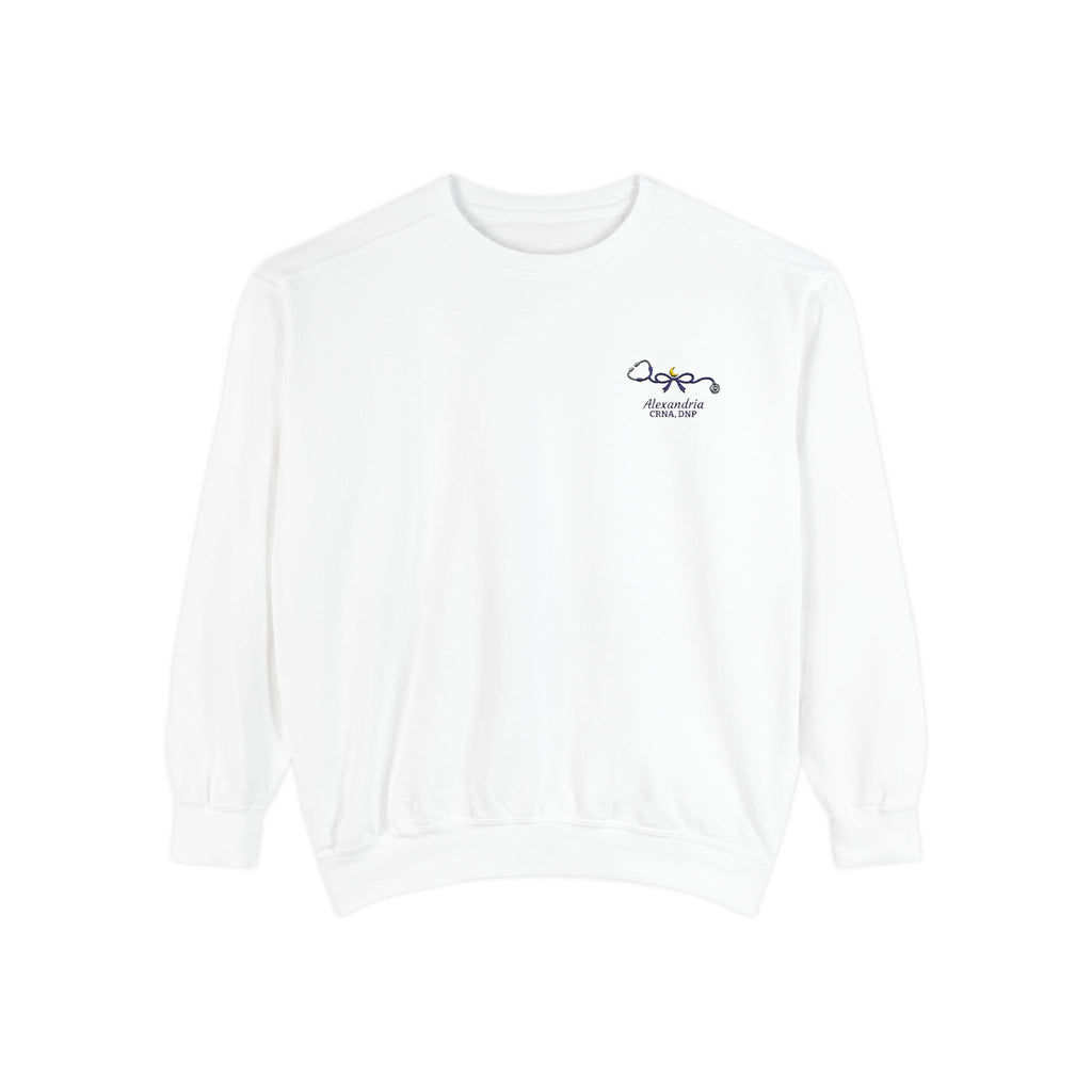 Stethoscope Bow Personalizable Embroidered Sweatshirt