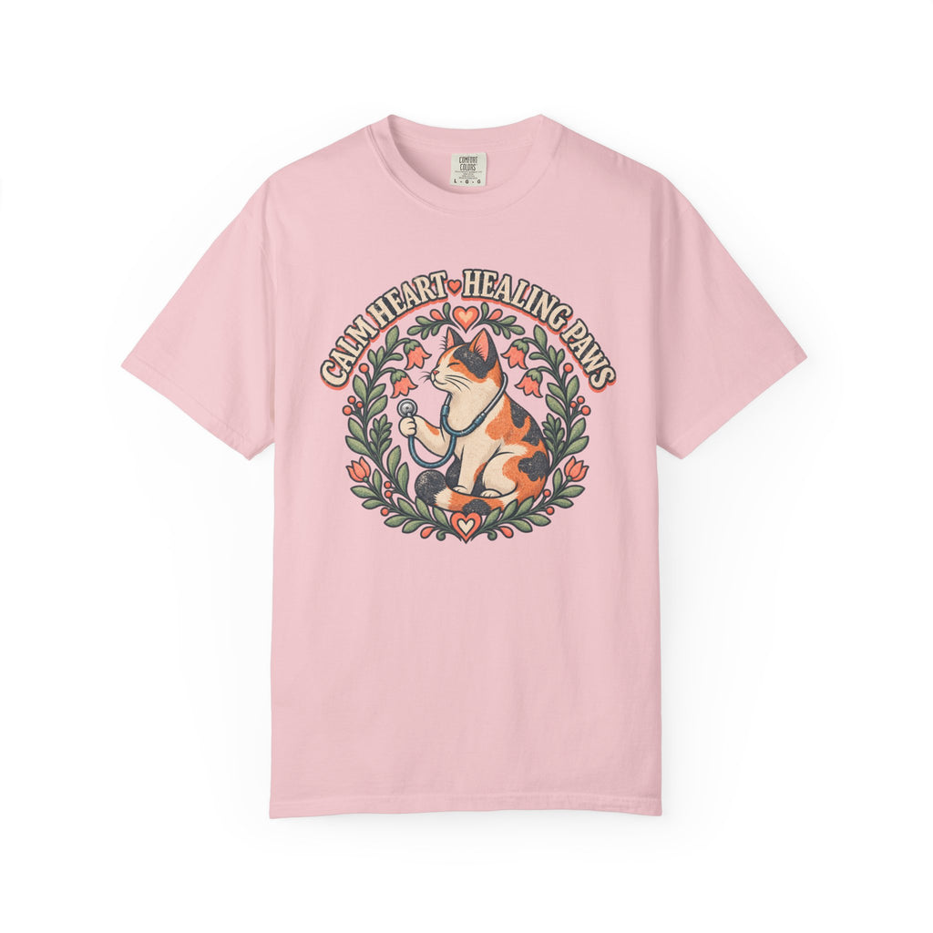 Retro Calm Heart Healing Paws T-Shirt