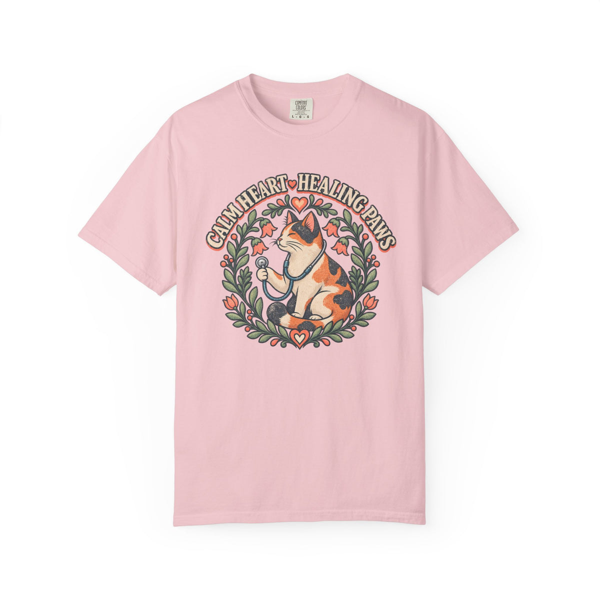 Retro Calm Heart Healing Paws T-Shirt