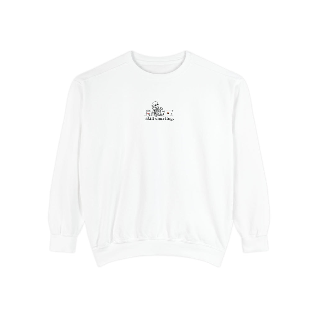 Still Charting Skeleton Embroidered Sweatshirt